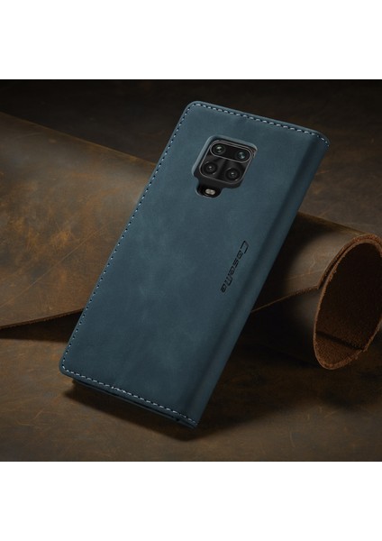 Xiaomi Redmi Note 9 Pro Için Retro Pu Deri Tpu Kart Bölmeli Manyetik Flip Standlı Kılıf (Yurt Dışından)