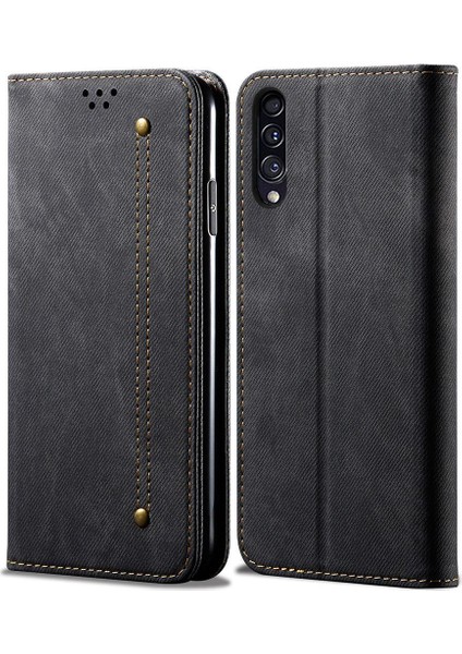 Samsung Galaxy A50 / A50S / A30S Için Retro Deri Flip Standlı Kılıf (Yurt Dışından)