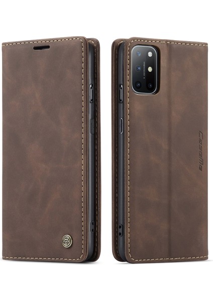 Oneplus 8t Için Retro Pu Deri Tpu Kart Bölmeli Manyetik Flip Standlı Kılıf (Yurt Dışından)