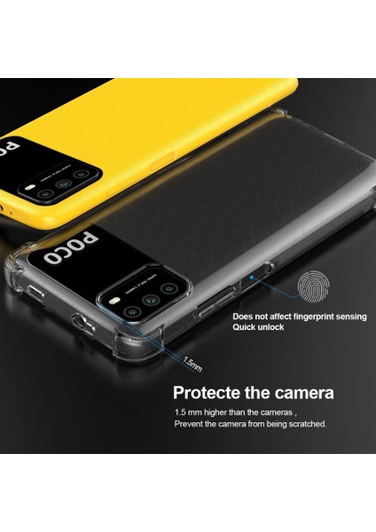 Xiaomi Poco M3 Için Şeffaf Yumuşak Silikon Tpu Köşe Korumalı Kılıf (Yurt Dışından) modelleri