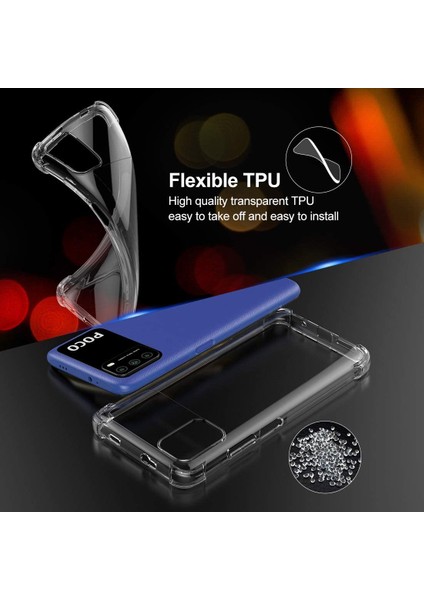 Xiaomi Poco M3 Için Şeffaf Yumuşak Silikon Tpu Köşe Korumalı Kılıf (Yurt Dışından) fırsatları