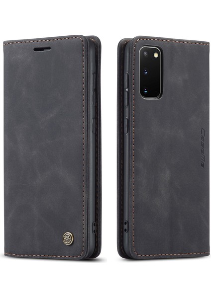 Samsung Galaxy S20 Için Retro Pu Deri Tpu Kart Bölmeli Manyetik Flip Standlı Kılıf (Yurt Dışından)