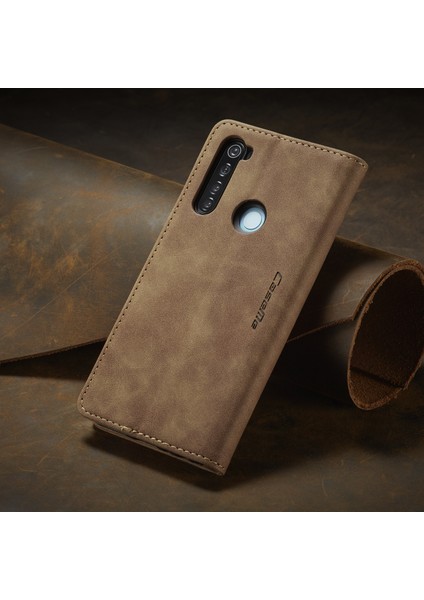 Xiaomi Redmi Note 8 Için Retro Pu Deri Tpu Kart Bölmeli Manyetik Flip Standlı Kılıf (Yurt Dışından)