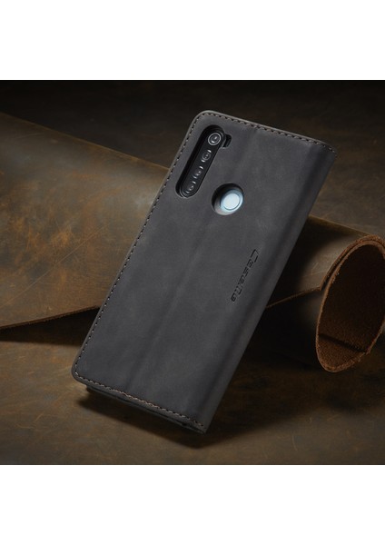 Xiaomi Redmi Note 8 Için Retro Pu Deri Tpu Kart Bölmeli Manyetik Flip Standlı Kılıf (Yurt Dışından)