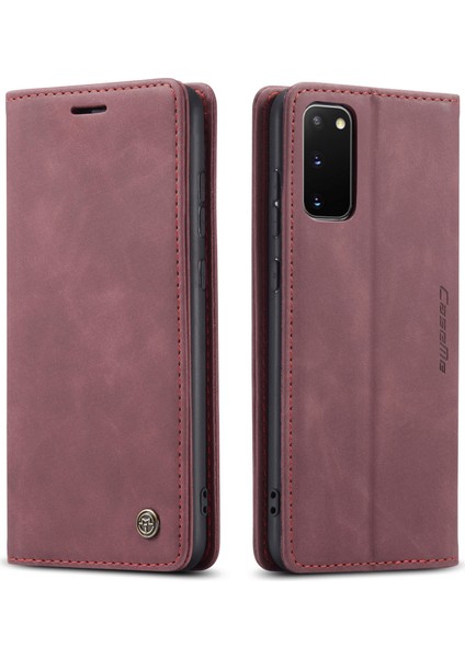 Samsung Galaxy S20 Için Retro Pu Deri Tpu Kart Bölmeli Manyetik Flip Standlı Kılıf (Yurt Dışından)