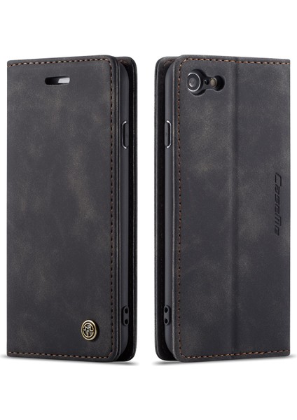 iPhone Se 2020 / iPhone 7 / iPhone 8 Için Retro Pu Deri Tpu Kart Bölmeli Manyetik Flip Standlı Kılıf (Yurt Dışından)