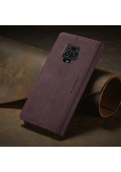 Xiaomi Redmi Note 9 Pro Için Retro Pu Deri Tpu Kart Bölmeli Manyetik Flip Standlı Kılıf (Yurt Dışından)