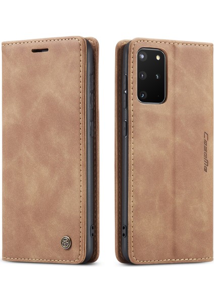 Samsung Galaxy S20 Plus Için Retro Pu Deri Tpu Kart Bölmeli Manyetik Flip Standlı Kılıf (Yurt Dışından)