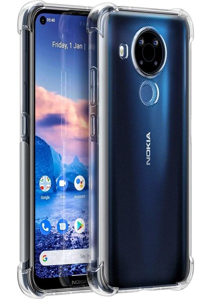 Nokia 5.4 Için Şeffaf Yumuşak Silikon Tpu Köşe Korumalı Kılıf (Yurt Dışından)