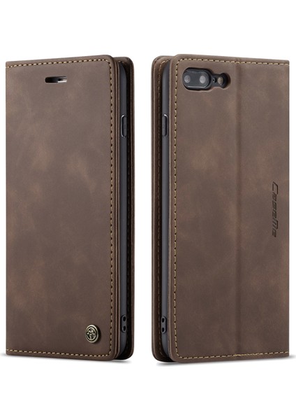 iPhone 7 Plus / 8 Plus Için Retro Pu Deri Tpu Kart Bölmeli Manyetik Flip Standlı Kılıf (Yurt Dışından)