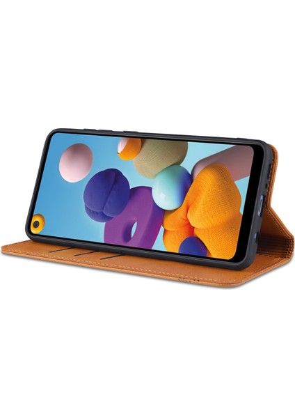 Samsung Galaxy A21S Için Flip Manyetik Tpu Standlı Kılıf (Yurt Dışından)