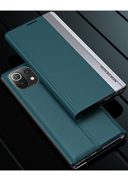 Xiaomi Mi 11 Için Ince Flip Deri Manyetik Kılıf (Yurt Dışından)