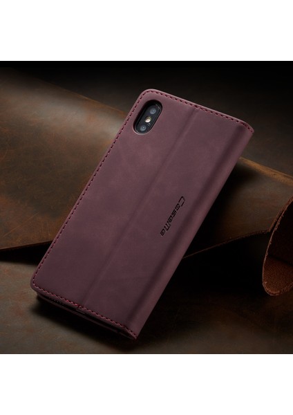 iPhone Xs / iPhone x Için Retro Pu Deri Tpu Kart Bölmeli Manyetik Flip Standlı Kılıf (Yurt Dışından) fiyatları