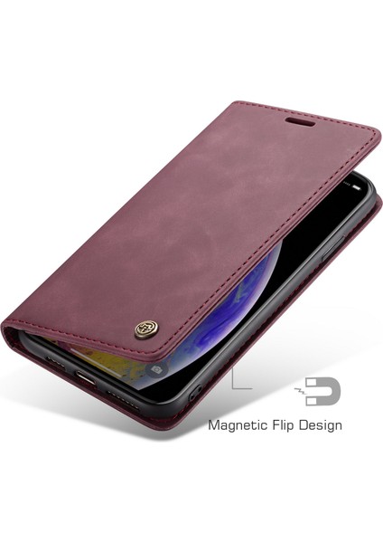 iPhone Xs / iPhone x Için Retro Pu Deri Tpu Kart Bölmeli Manyetik Flip Standlı Kılıf (Yurt Dışından) modelleri
