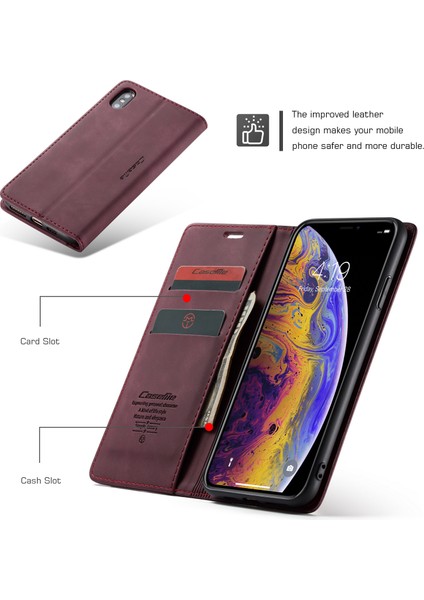 iPhone Xs / iPhone x Için Retro Pu Deri Tpu Kart Bölmeli Manyetik Flip Standlı Kılıf (Yurt Dışından) indirimleri