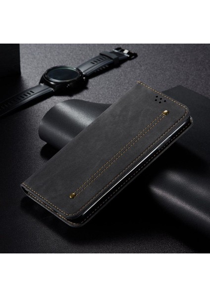 Oneplus 7t Pro Için Retro Deri Flip Standlı Kılıf (Yurt Dışından)