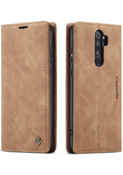 Xiaomi Redmi Note 8 Pro Için Retro Pu Deri Tpu Kart Bölmeli Manyetik Flip Standlı Kılıf (Yurt Dışından)