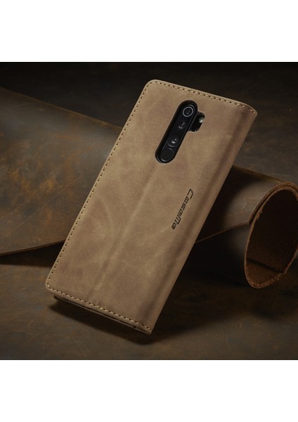 Xiaomi Redmi Note 8 Pro Için Retro Pu Deri Tpu Kart Bölmeli Manyetik Flip Standlı Kılıf (Yurt Dışından)
