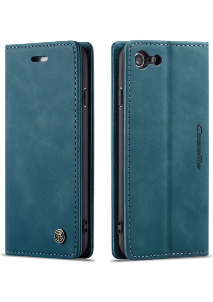 iPhone Se 2020 / iPhone 7 / iPhone 8 Için Retro Pu Deri Tpu Kart Bölmeli Manyetik Flip Standlı Kılıf (Yurt Dışından)