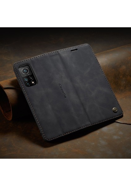 Xiaomi Mi 10T / Mi 10T Pro Için Retro Pu Deri Tpu Manyetik Flip Standlı Kılıf (Yurt Dışından)
