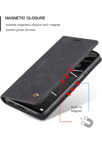 Xiaomi Mi 10T / Mi 10T Pro Için Retro Pu Deri Tpu Manyetik Flip Standlı Kılıf (Yurt Dışından)