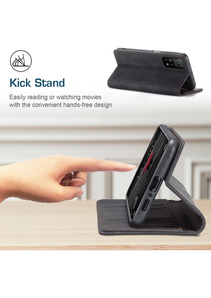 Xiaomi Mi 10T / Mi 10T Pro Için Retro Pu Deri Tpu Manyetik Flip Standlı Kılıf (Yurt Dışından)