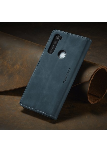 Xiaomi Redmi Note 8 Için Retro Pu Deri Tpu Kart Bölmeli Manyetik Flip Standlı Kılıf (Yurt Dışından)