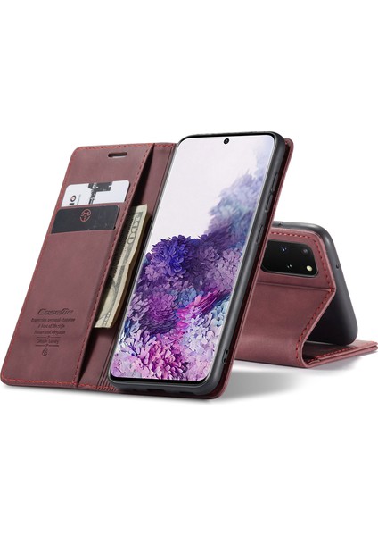 Samsung Galaxy S20 Plus Için Retro Pu Deri Tpu Kart Bölmeli Manyetik Flip Standlı Kılıf (Yurt Dışından)