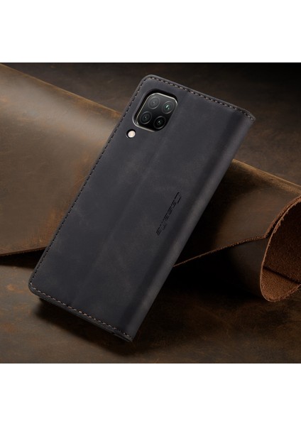 Huawei P40 Lite Için Retro Pu Deri Tpu Kart Bölmeli Manyetik Flip Standlı Kılıf (Yurt Dışından)