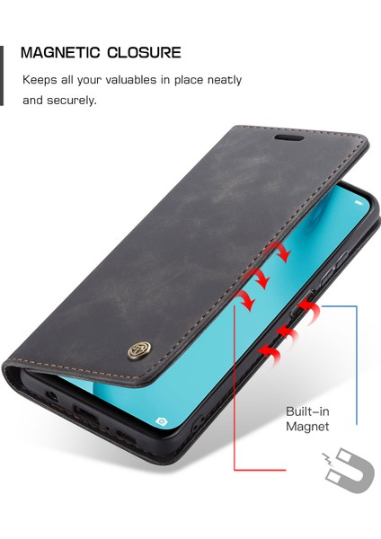 Huawei P40 Lite Için Retro Pu Deri Tpu Kart Bölmeli Manyetik Flip Standlı Kılıf (Yurt Dışından)
