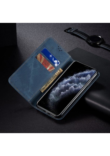 iPhone 11 Pro Max Için Retro Deri Flip Standlı Kılıf (Yurt Dışından)