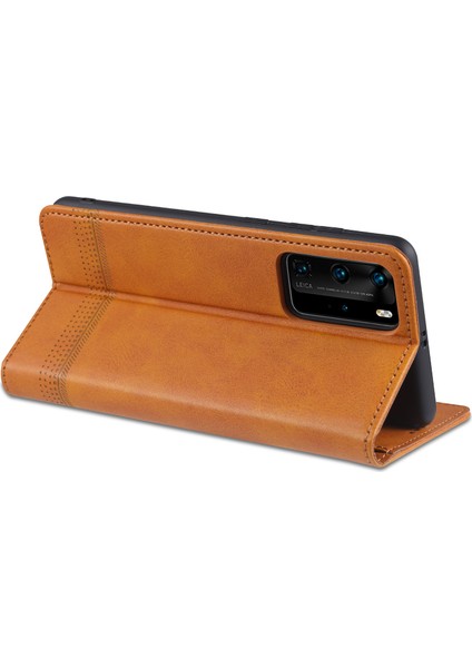 Huawei P40 Pro Için Flip Manyetik Tpu Standlı Kılıf (Yurt Dışından)
