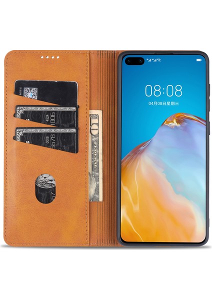 Huawei P40 Pro Için Flip Manyetik Tpu Standlı Kılıf (Yurt Dışından)