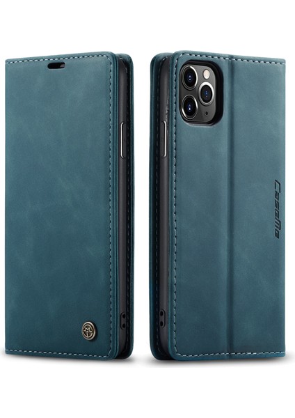 iPhone 11 Pro Max Için Retro Pu Deri Tpu Kart Bölmeli Manyetik Flip Standlı Kılıf (Yurt Dışından)
