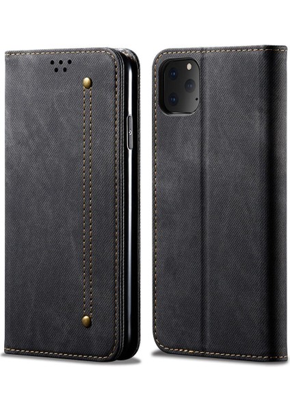 iPhone 11 Pro Max Için Retro Deri Flip Standlı Kılıf (Yurt Dışından)