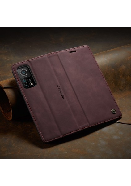 Xiaomi Mi 10T / Mi 10T Pro Için Retro Pu Deri Tpu Manyetik Flip Standlı Kılıf (Yurt Dışından)