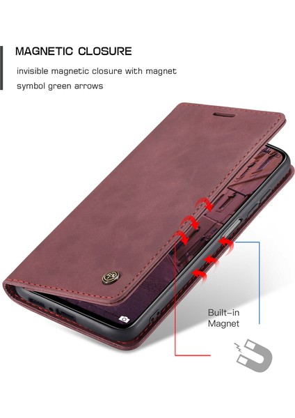 Xiaomi Mi 10T / Mi 10T Pro Için Retro Pu Deri Tpu Manyetik Flip Standlı Kılıf (Yurt Dışından)