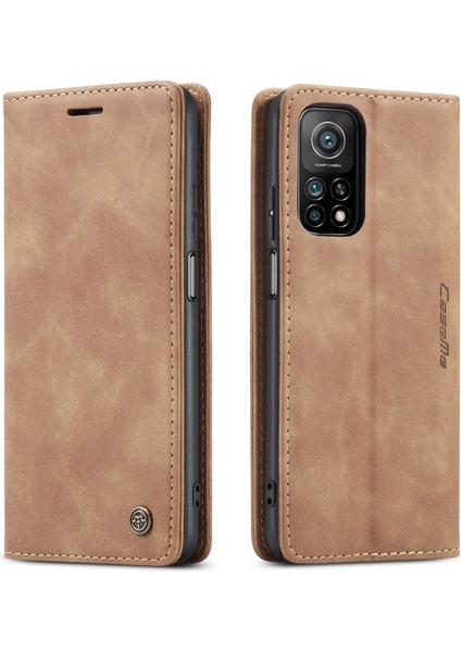 Xiaomi Mi 10T / Mi 10T Pro Için Retro Pu Deri Tpu Manyetik Flip Standlı Kılıf (Yurt Dışından)