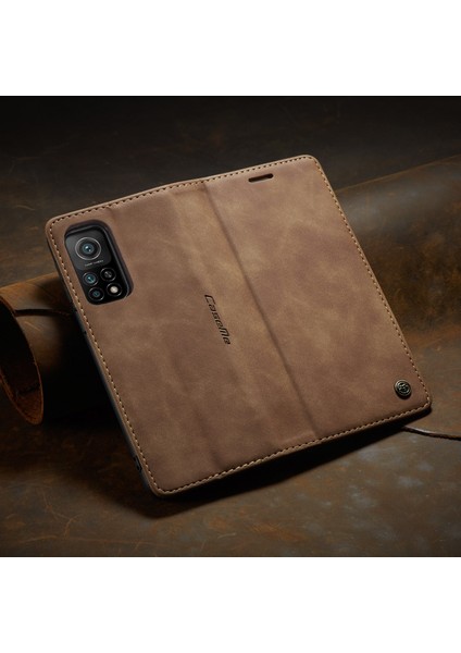 Xiaomi Mi 10T / Mi 10T Pro Için Retro Pu Deri Tpu Manyetik Flip Standlı Kılıf (Yurt Dışından)