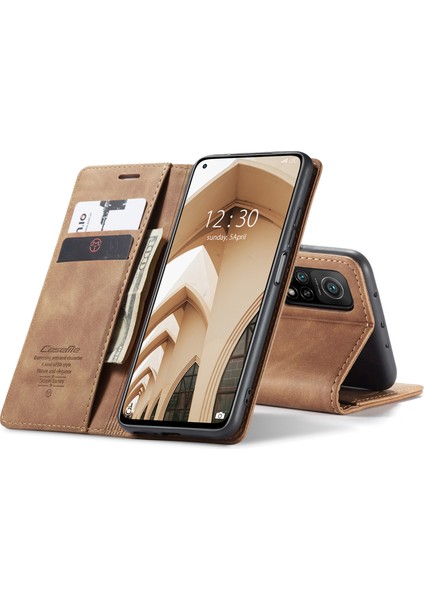 Xiaomi Mi 10T / Mi 10T Pro Için Retro Pu Deri Tpu Manyetik Flip Standlı Kılıf (Yurt Dışından)
