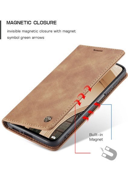 Xiaomi Mi 10T / Mi 10T Pro Için Retro Pu Deri Tpu Manyetik Flip Standlı Kılıf (Yurt Dışından)