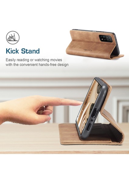 Xiaomi Mi 10T / Mi 10T Pro Için Retro Pu Deri Tpu Manyetik Flip Standlı Kılıf (Yurt Dışından)