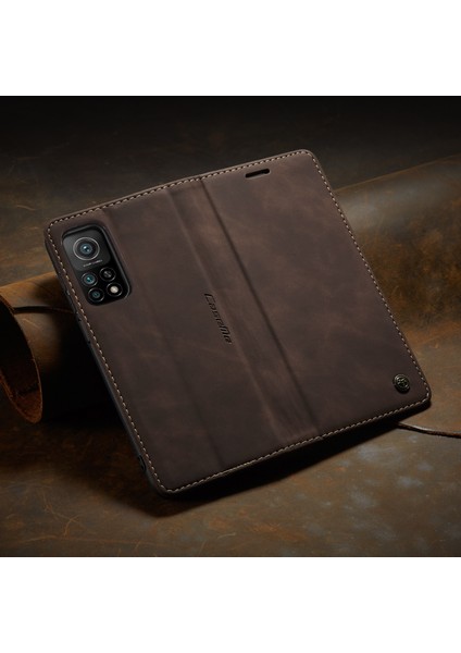 Xiaomi Mi 10T / Mi 10T Pro Için Retro Pu Deri Tpu Manyetik Flip Standlı Kılıf (Yurt Dışından)