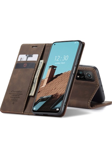 Xiaomi Mi 10T / Mi 10T Pro Için Retro Pu Deri Tpu Manyetik Flip Standlı Kılıf (Yurt Dışından)
