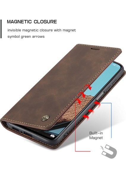 Xiaomi Mi 10T / Mi 10T Pro Için Retro Pu Deri Tpu Manyetik Flip Standlı Kılıf (Yurt Dışından)