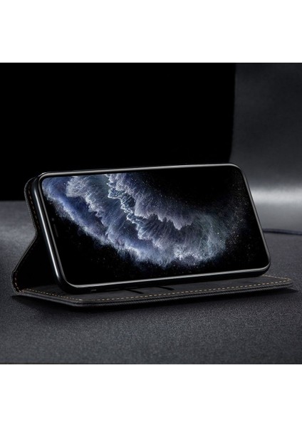iPhone 11 Pro Için Retro Deri Flip Standlı Kılıf (Yurt Dışından)