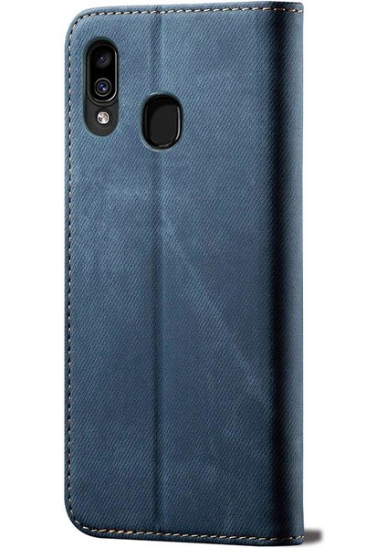 Samsung Galaxy A20 / A30 Için Retro Deri Flip Standlı Kılıf (Yurt Dışından)