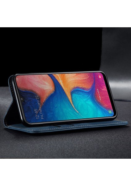 Samsung Galaxy A20 / A30 Için Retro Deri Flip Standlı Kılıf (Yurt Dışından)