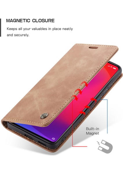 Xiaomi Mi 9t Için Retro Pu Deri Tpu Manyetik Flip Standlı Kılıf (Yurt Dışından)