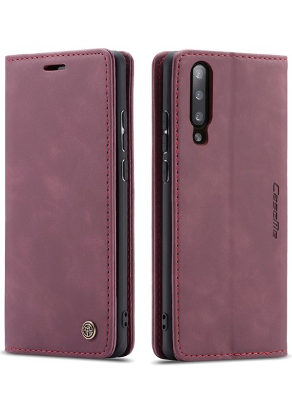 Samsung Galaxy A50 / A50S / A30S Için Retro Pu Deri Tpu Kart Bölmeli Manyetik Flip Standlı Kılıf (Yurt Dışından)